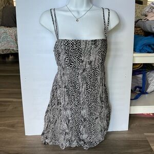 Free people snake print open back mini loose dress